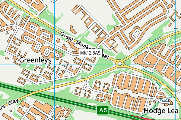 MK12 6AS map - OS VectorMap District (Ordnance Survey)