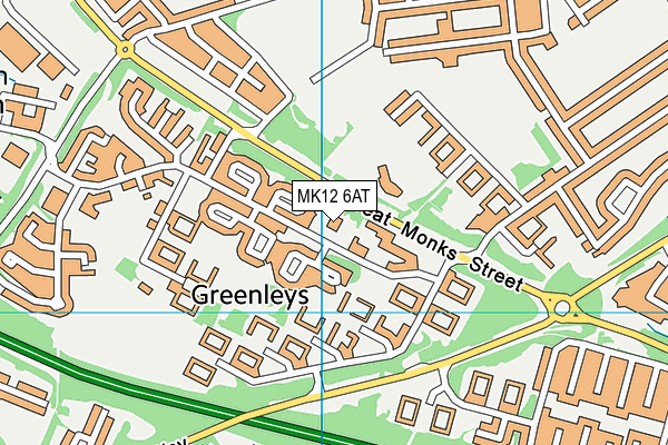 Greenleys First School map (MK12 6AT) - OS VectorMap District (Ordnance Survey)