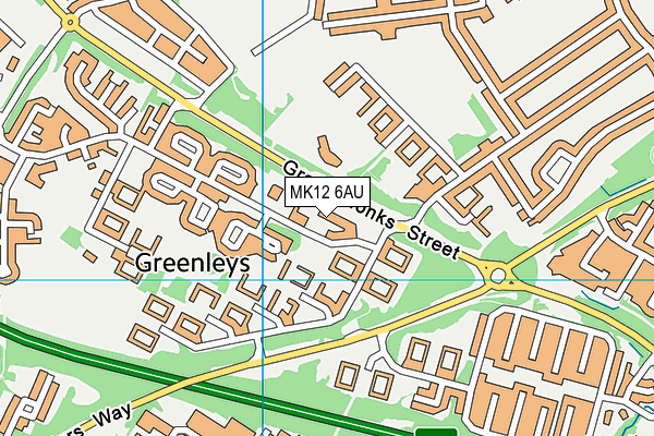 MK12 6AU map - OS VectorMap District (Ordnance Survey)