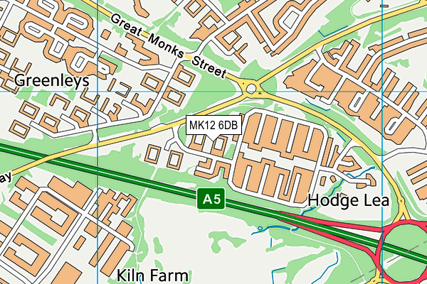 MK12 6DB map - OS VectorMap District (Ordnance Survey)