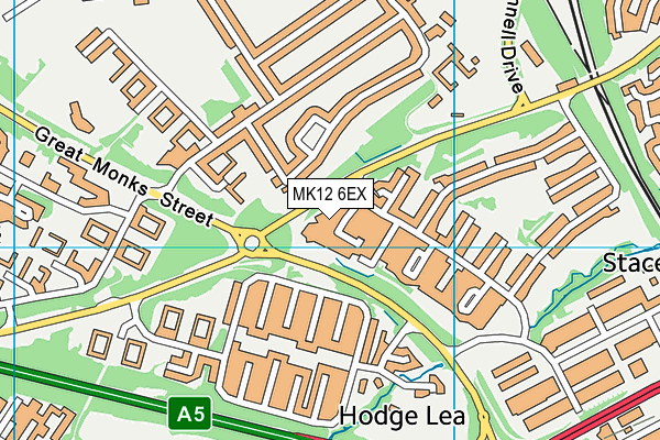 MK12 6EX map - OS VectorMap District (Ordnance Survey)