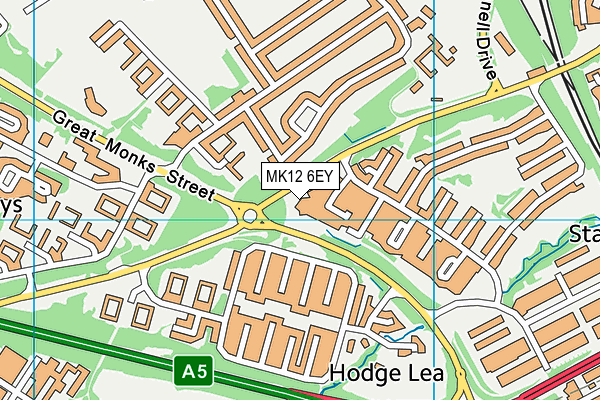 MK12 6EY map - OS VectorMap District (Ordnance Survey)