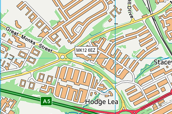 MK12 6EZ map - OS VectorMap District (Ordnance Survey)