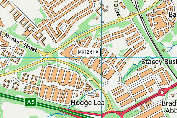 MK12 6HA map - OS VectorMap District (Ordnance Survey)