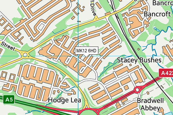 MK12 6HD map - OS VectorMap District (Ordnance Survey)