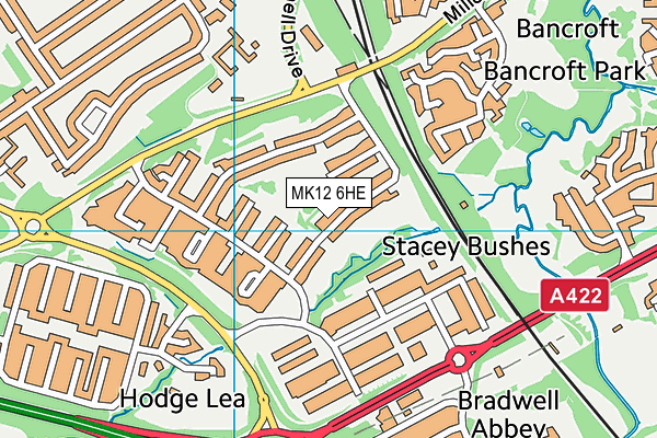 MK12 6HE map - OS VectorMap District (Ordnance Survey)