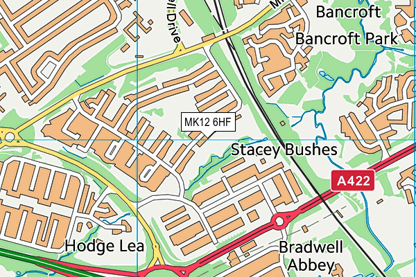 MK12 6HF map - OS VectorMap District (Ordnance Survey)