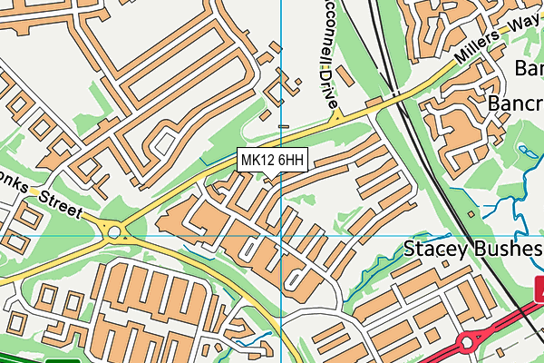 MK12 6HH map - OS VectorMap District (Ordnance Survey)