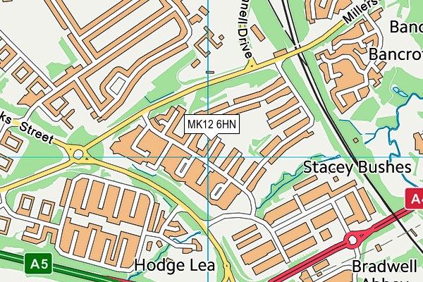 MK12 6HN map - OS VectorMap District (Ordnance Survey)