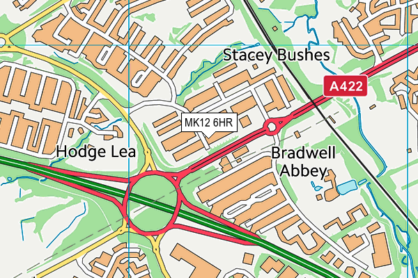 MK12 6HR map - OS VectorMap District (Ordnance Survey)