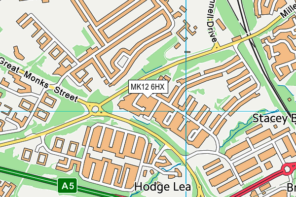 MK12 6HX map - OS VectorMap District (Ordnance Survey)