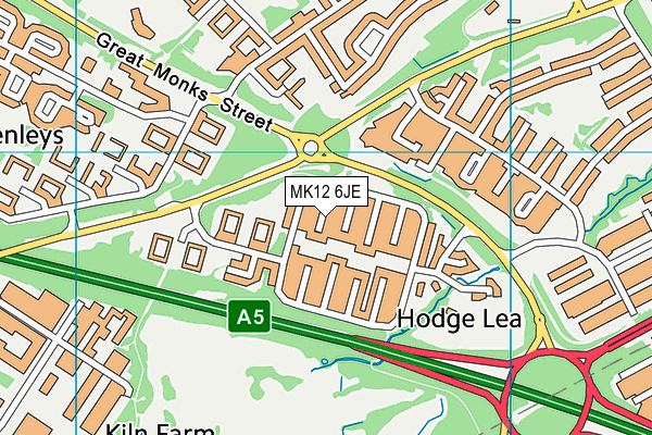 MK12 6JE map - OS VectorMap District (Ordnance Survey)