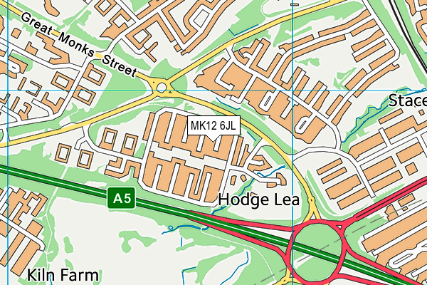 MK12 6JL map - OS VectorMap District (Ordnance Survey)