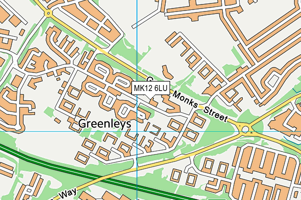 MK12 6LU map - OS VectorMap District (Ordnance Survey)