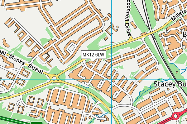 MK12 6LW map - OS VectorMap District (Ordnance Survey)