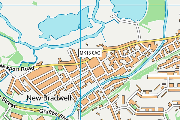 MK13 0AG map - OS VectorMap District (Ordnance Survey)