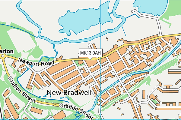 MK13 0AH map - OS VectorMap District (Ordnance Survey)