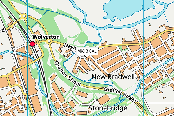 MK13 0AL map - OS VectorMap District (Ordnance Survey)