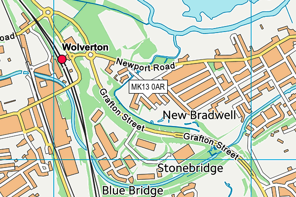 MK13 0AR map - OS VectorMap District (Ordnance Survey)