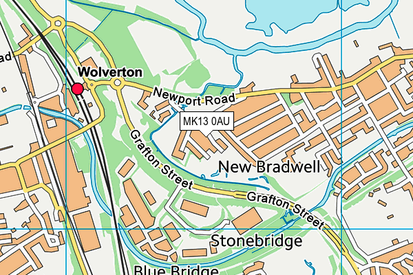 MK13 0AU map - OS VectorMap District (Ordnance Survey)