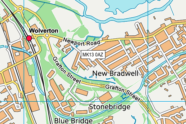 MK13 0AZ map - OS VectorMap District (Ordnance Survey)