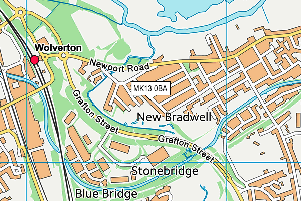 MK13 0BA map - OS VectorMap District (Ordnance Survey)