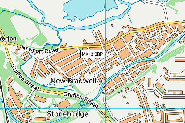 MK13 0BP map - OS VectorMap District (Ordnance Survey)