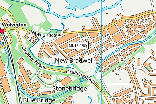 New Bradwell Primary School map (MK13 0BQ) - OS VectorMap District (Ordnance Survey)