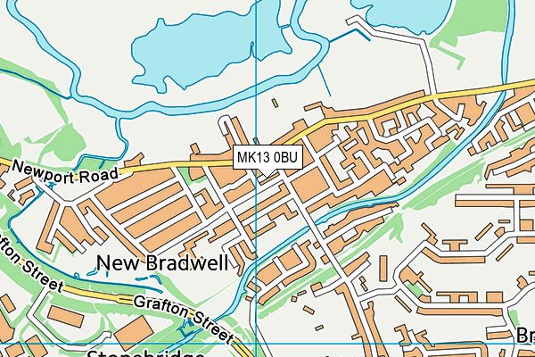 MK13 0BU map - OS VectorMap District (Ordnance Survey)