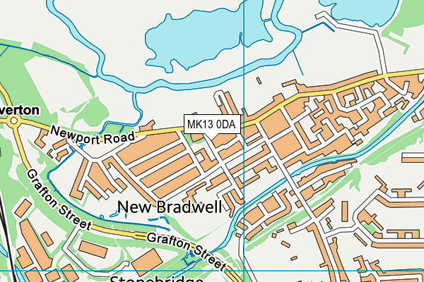 New Bradwell Community Centre map (MK13 0DA) - OS VectorMap District (Ordnance Survey)