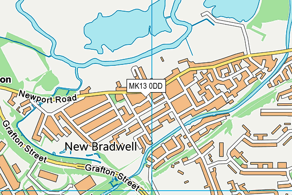 MK13 0DD map - OS VectorMap District (Ordnance Survey)