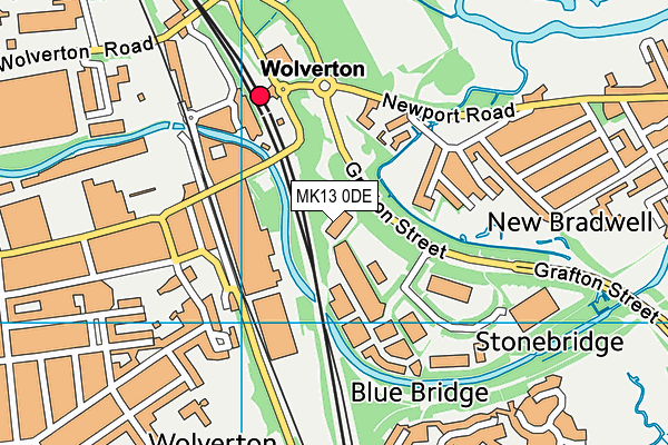 MK13 0DE map - OS VectorMap District (Ordnance Survey)