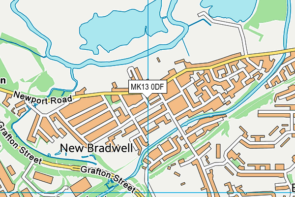 MK13 0DF map - OS VectorMap District (Ordnance Survey)