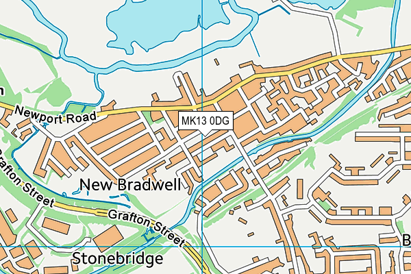 MK13 0DG map - OS VectorMap District (Ordnance Survey)