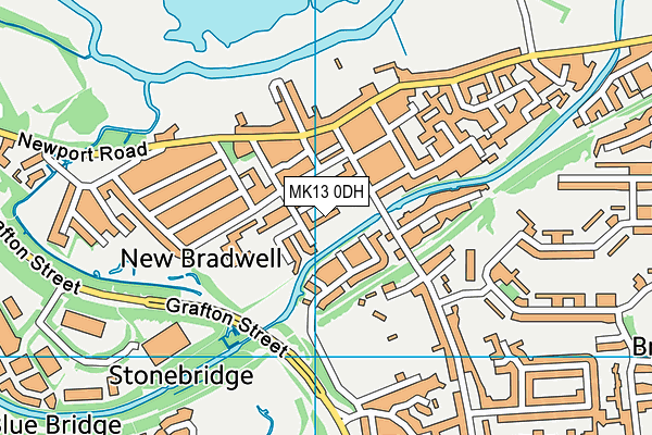 MK13 0DH map - OS VectorMap District (Ordnance Survey)