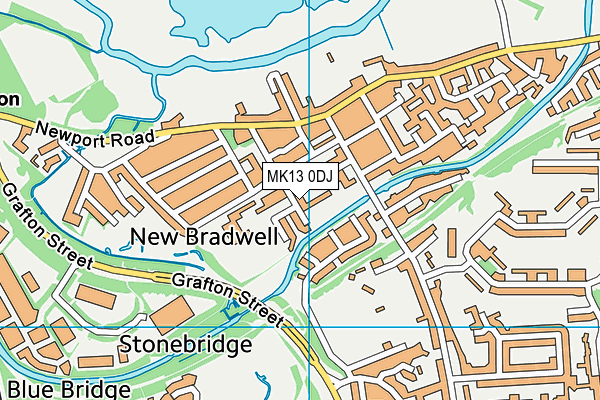 MK13 0DJ map - OS VectorMap District (Ordnance Survey)