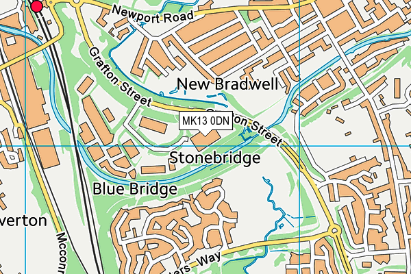 MK13 0DN map - OS VectorMap District (Ordnance Survey)