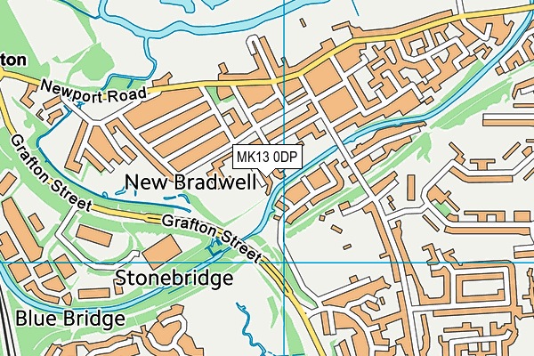 MK13 0DP map - OS VectorMap District (Ordnance Survey)