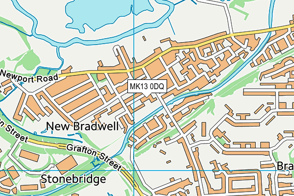 MK13 0DQ map - OS VectorMap District (Ordnance Survey)