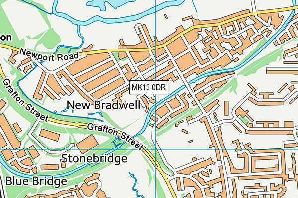 MK13 0DR map - OS VectorMap District (Ordnance Survey)