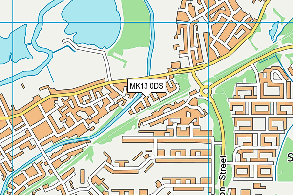 MK13 0DS map - OS VectorMap District (Ordnance Survey)