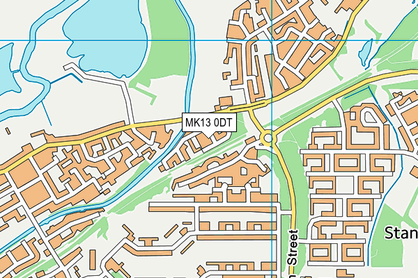 MK13 0DT map - OS VectorMap District (Ordnance Survey)