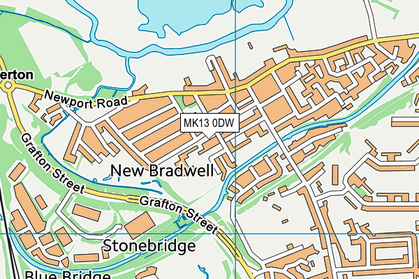 MK13 0DW map - OS VectorMap District (Ordnance Survey)