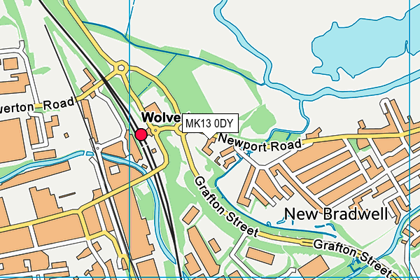 MK13 0DY map - OS VectorMap District (Ordnance Survey)