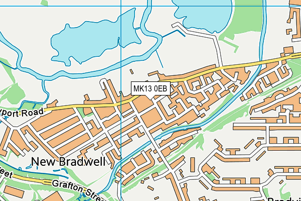 MK13 0EB map - OS VectorMap District (Ordnance Survey)