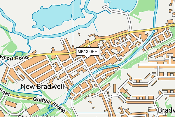 MK13 0EE map - OS VectorMap District (Ordnance Survey)