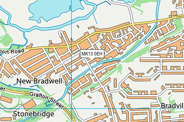 MK13 0EH map - OS VectorMap District (Ordnance Survey)