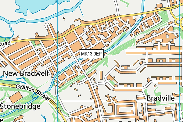 MK13 0EP map - OS VectorMap District (Ordnance Survey)