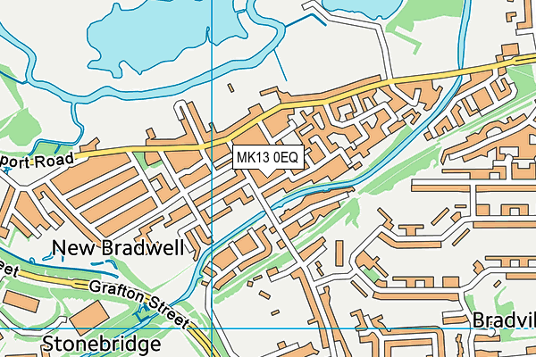 MK13 0EQ map - OS VectorMap District (Ordnance Survey)