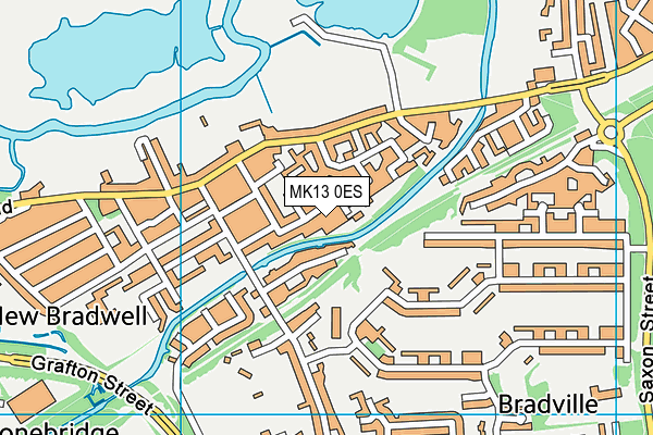 MK13 0ES map - OS VectorMap District (Ordnance Survey)